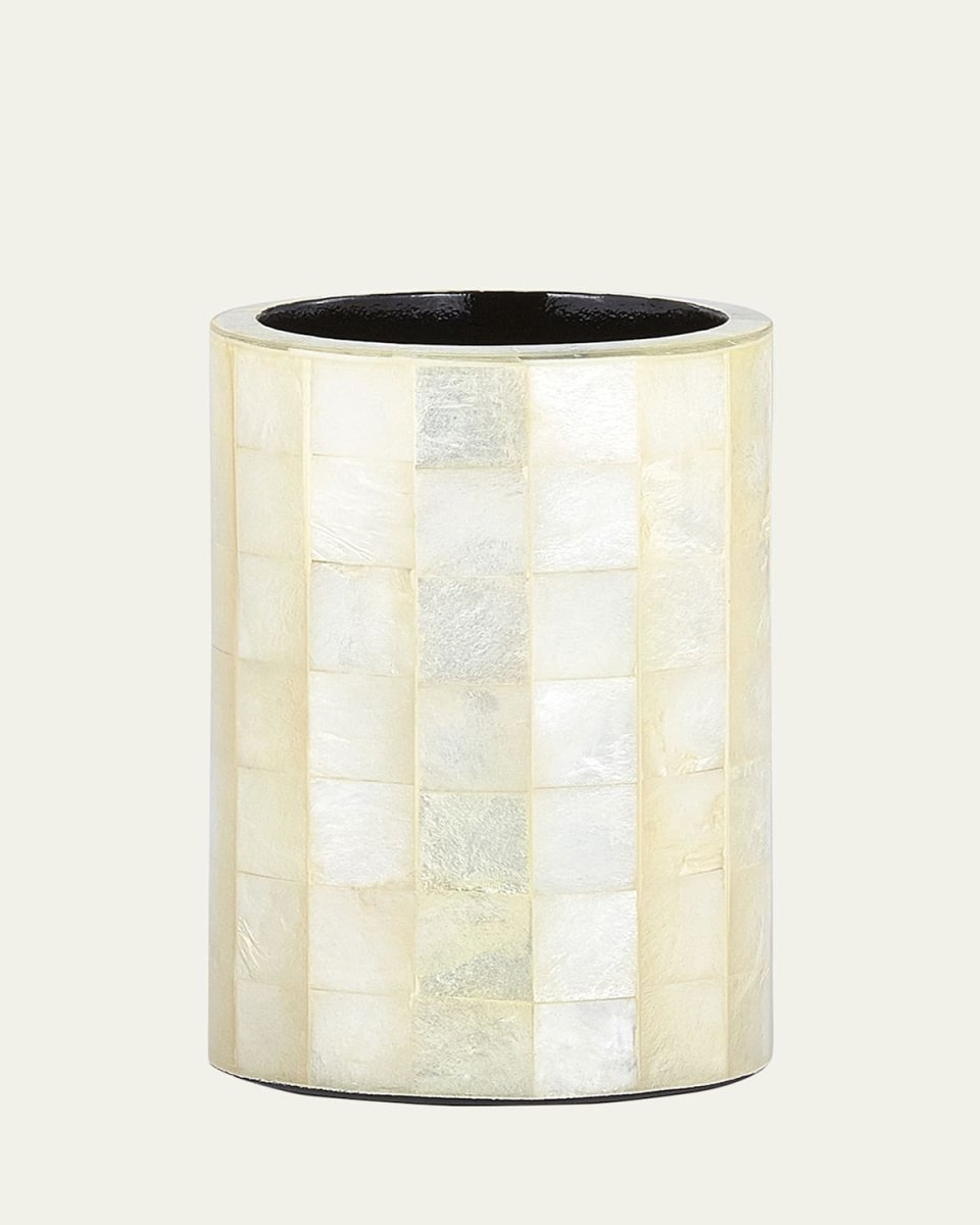 Capiz Ivory Brush Holder